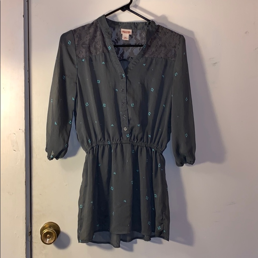 Cute Grey Quarter Sleeve Long Shirt